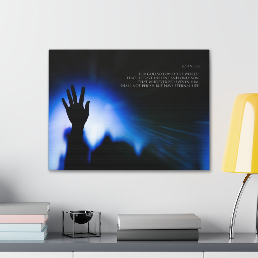 Scripture Walls Loved The World John 3:16 Bible Verse Canvas Christian Wall Art Ready to Hang Unframed-Express Your Love Gifts