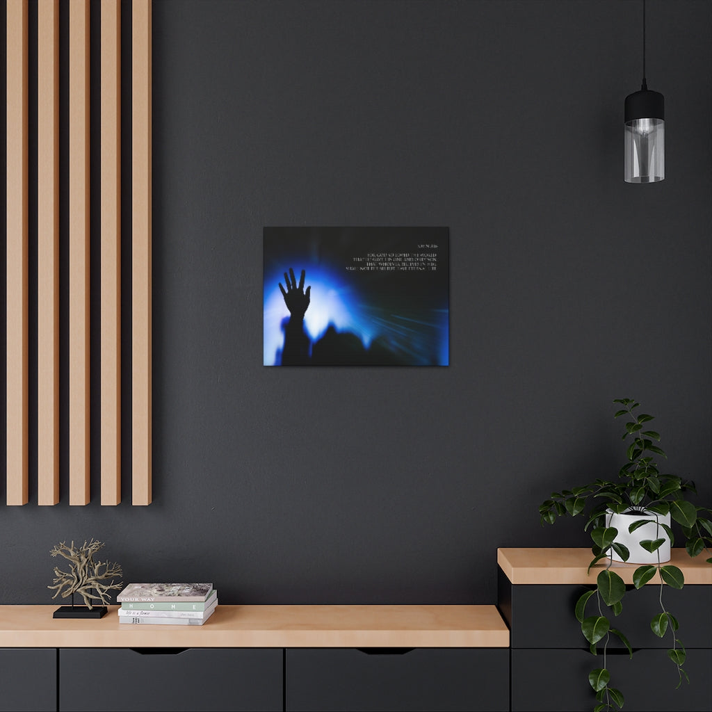 Scripture Walls Loved The World John 3:16 Bible Verse Canvas Christian Wall Art Ready to Hang Unframed-Express Your Love Gifts