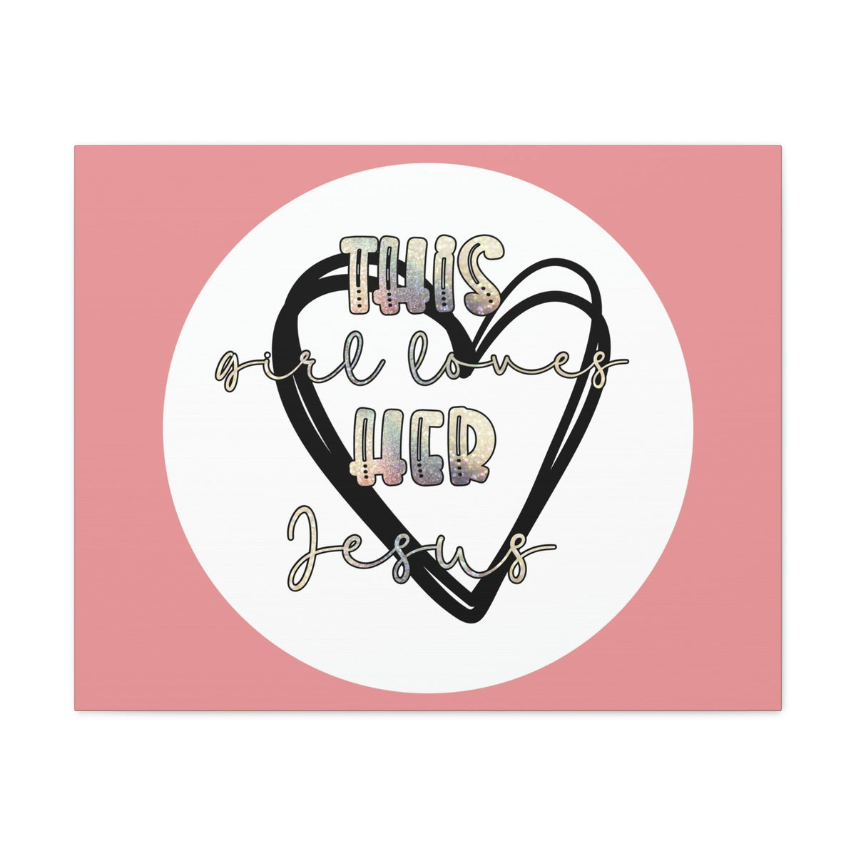 Scripture Walls Loves Her Jesus John 14:21 Heart Black Bible Canvas Christian Wall Art Ready to Hang Unframed-Express Your Love Gifts