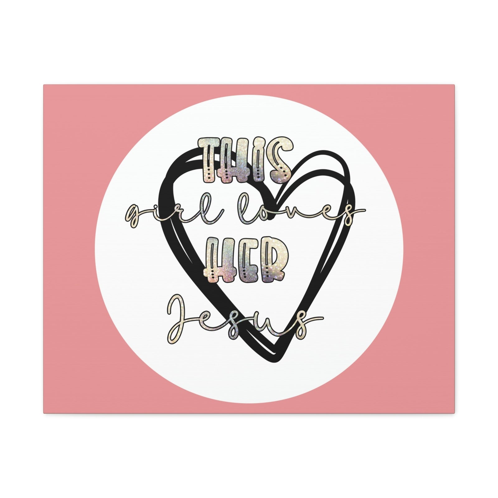 Scripture Walls Loves Her Jesus John 14:21 Heart Black Bible Canvas Christian Wall Art Ready to Hang Unframed-Express Your Love Gifts