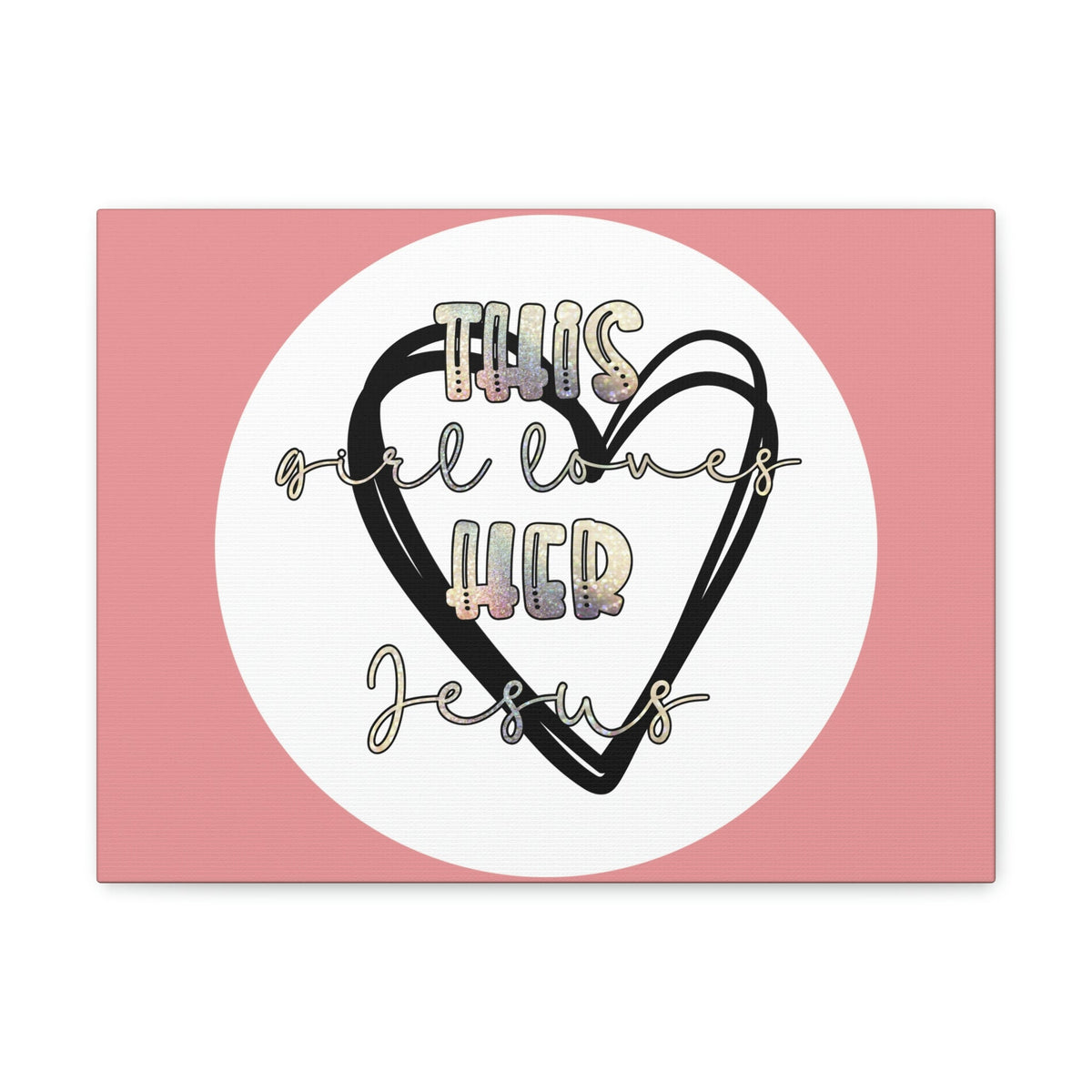 Scripture Walls Loves Her Jesus John 14:21 Heart Black Bible Canvas Christian Wall Art Ready to Hang Unframed-Express Your Love Gifts