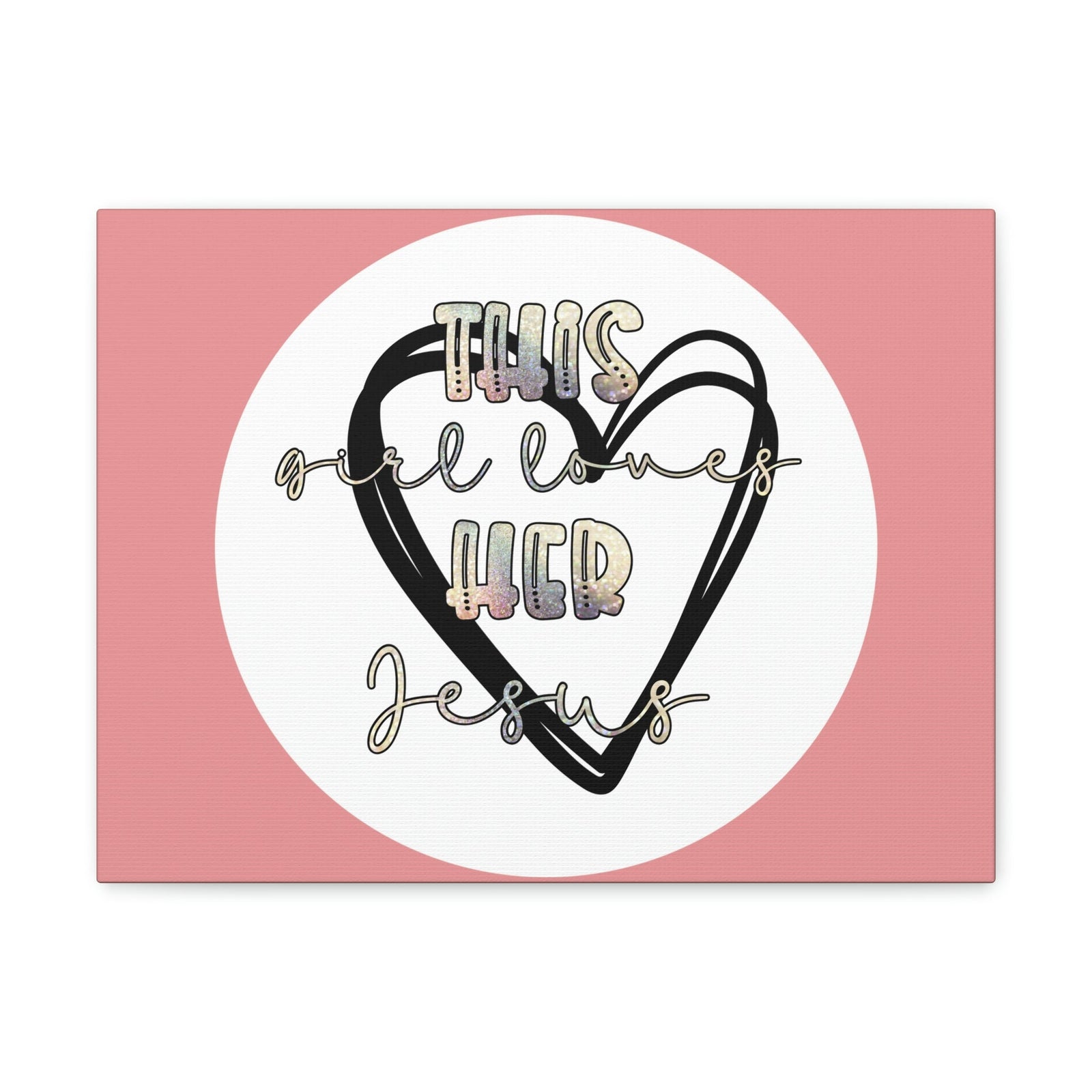 Scripture Walls Loves Her Jesus John 14:21 Heart Black Bible Canvas Christian Wall Art Ready to Hang Unframed-Express Your Love Gifts