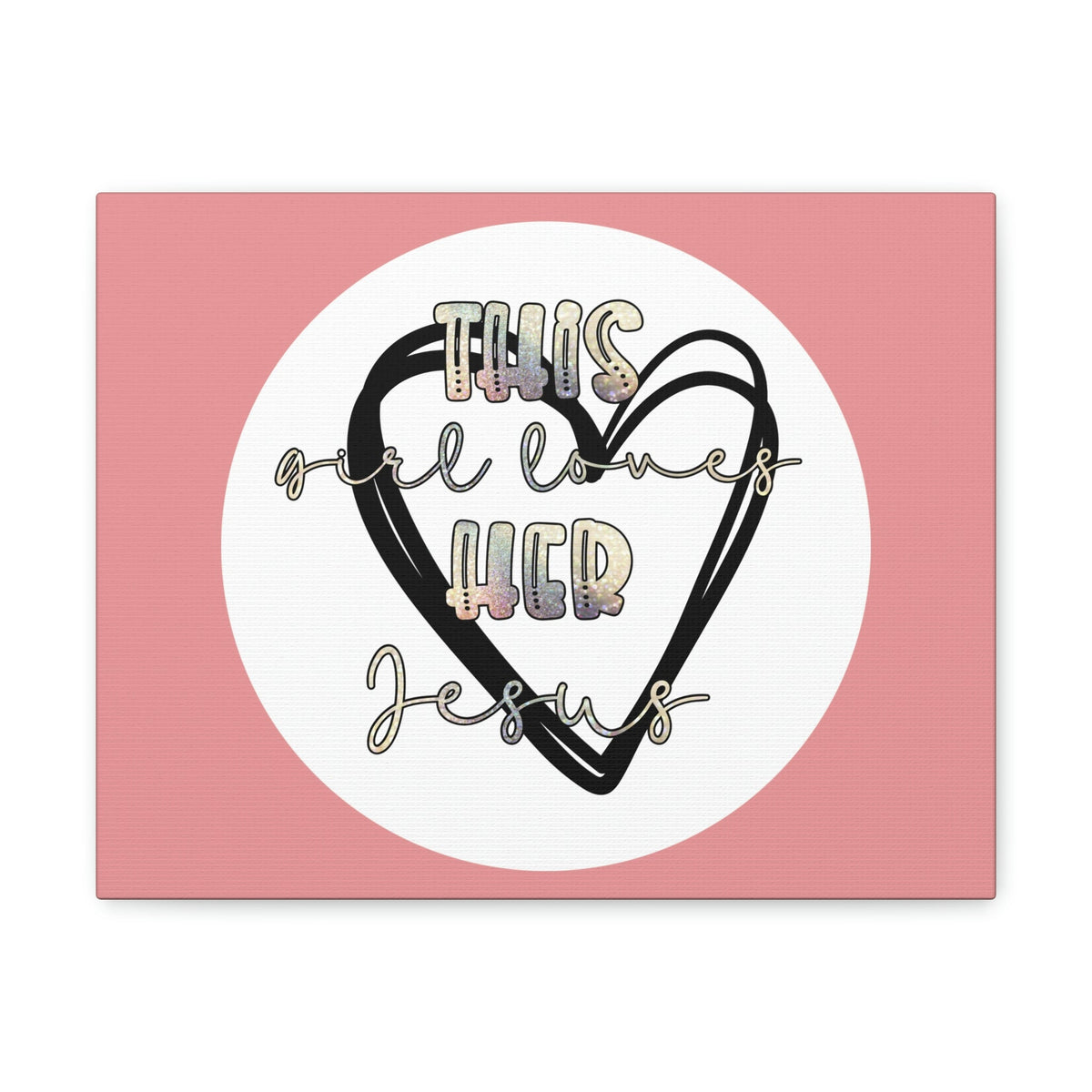 Scripture Walls Loves Her Jesus John 14:21 Heart Black Bible Canvas Christian Wall Art Ready to Hang Unframed-Express Your Love Gifts