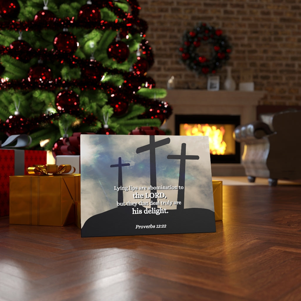 Scripture Walls Lying Lips Proverbs 12:22 Bible Verse Canvas Christian Wall Art Ready to Hang Unframed-Express Your Love Gifts