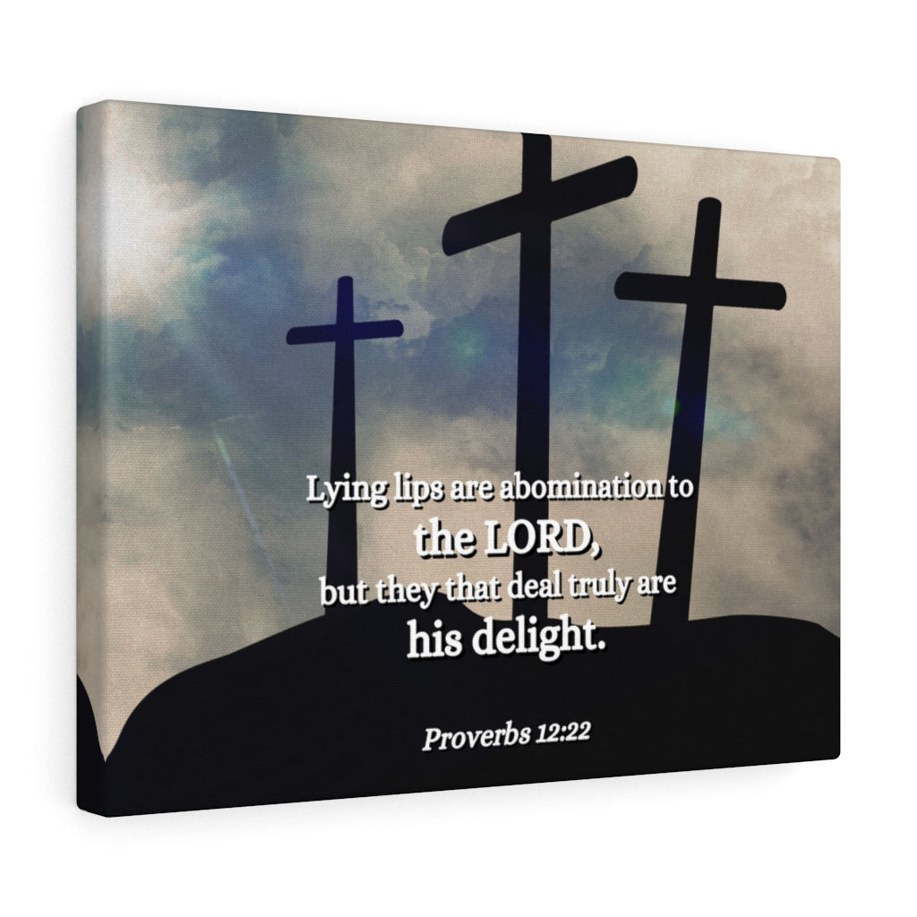 Scripture Walls Lying Lips Proverbs 12:22 Bible Verse Canvas Christian Wall Art Ready to Hang Unframed-Express Your Love Gifts