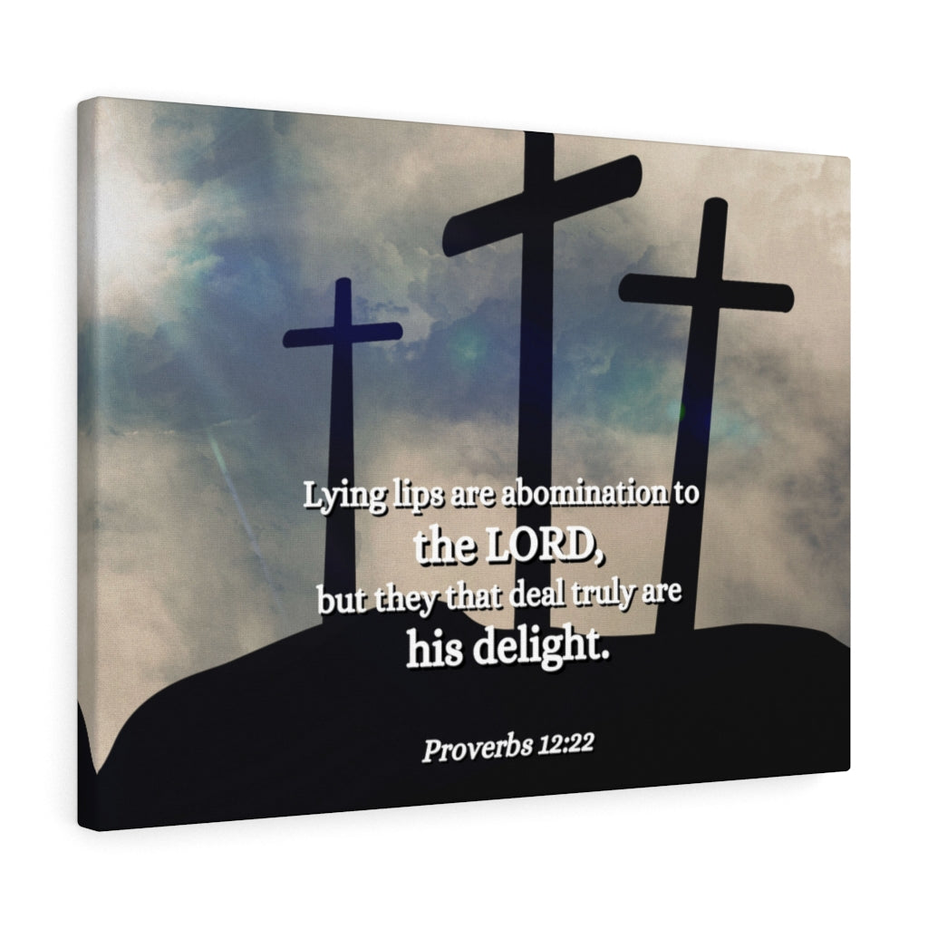Scripture Walls Lying Lips Proverbs 12:22 Bible Verse Canvas Christian Wall Art Ready to Hang Unframed-Express Your Love Gifts