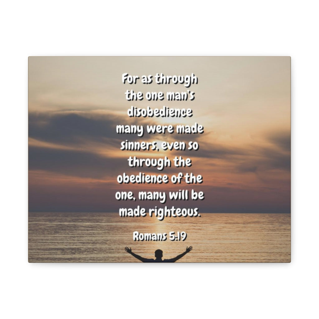 Scripture Walls Made Righteous Romans 5:19 Bible Verse Canvas Christian Wall Art Ready to Hang Unframed-Express Your Love Gifts