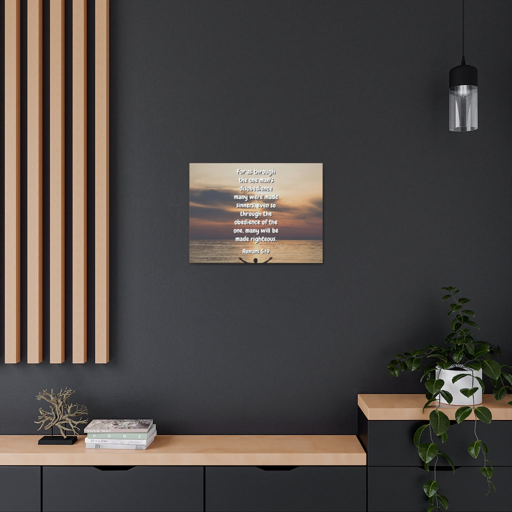 Scripture Walls Made Righteous Romans 5:19 Bible Verse Canvas Christian Wall Art Ready to Hang Unframed-Express Your Love Gifts