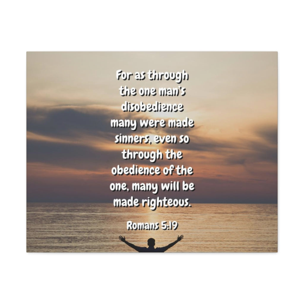 Scripture Walls Made Righteous Romans 5:19 Bible Verse Canvas Christian Wall Art Ready to Hang Unframed-Express Your Love Gifts