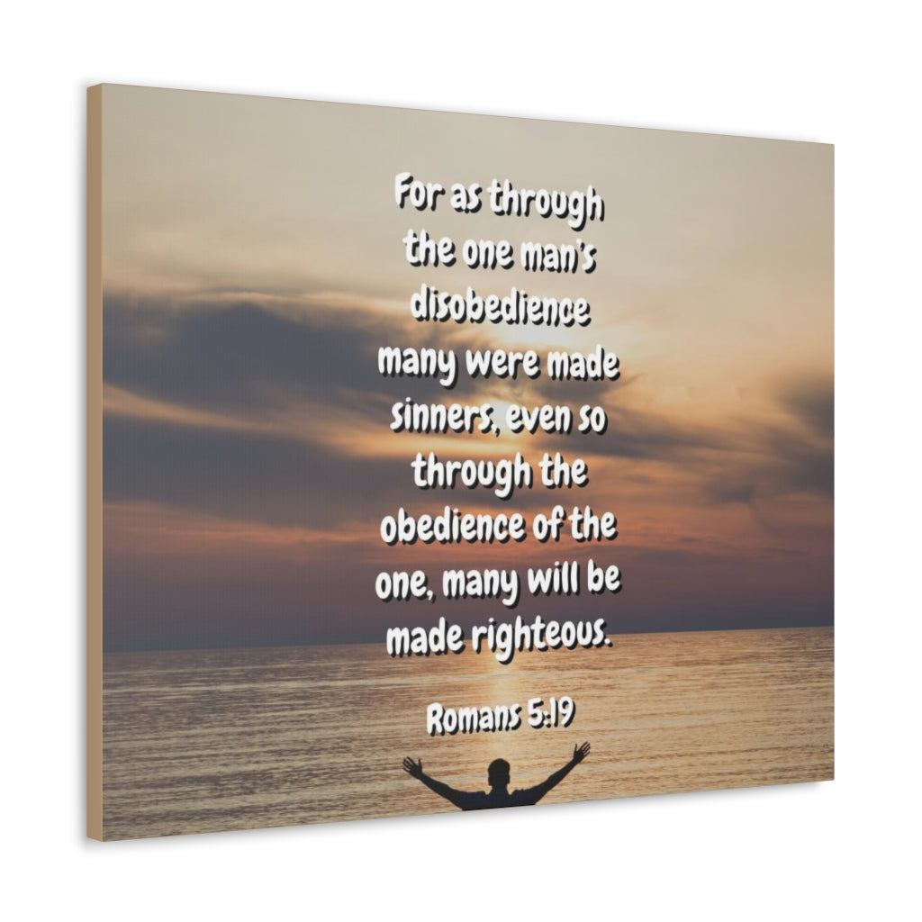 Scripture Walls Made Righteous Romans 5:19 Bible Verse Canvas Christian Wall Art Ready to Hang Unframed-Express Your Love Gifts
