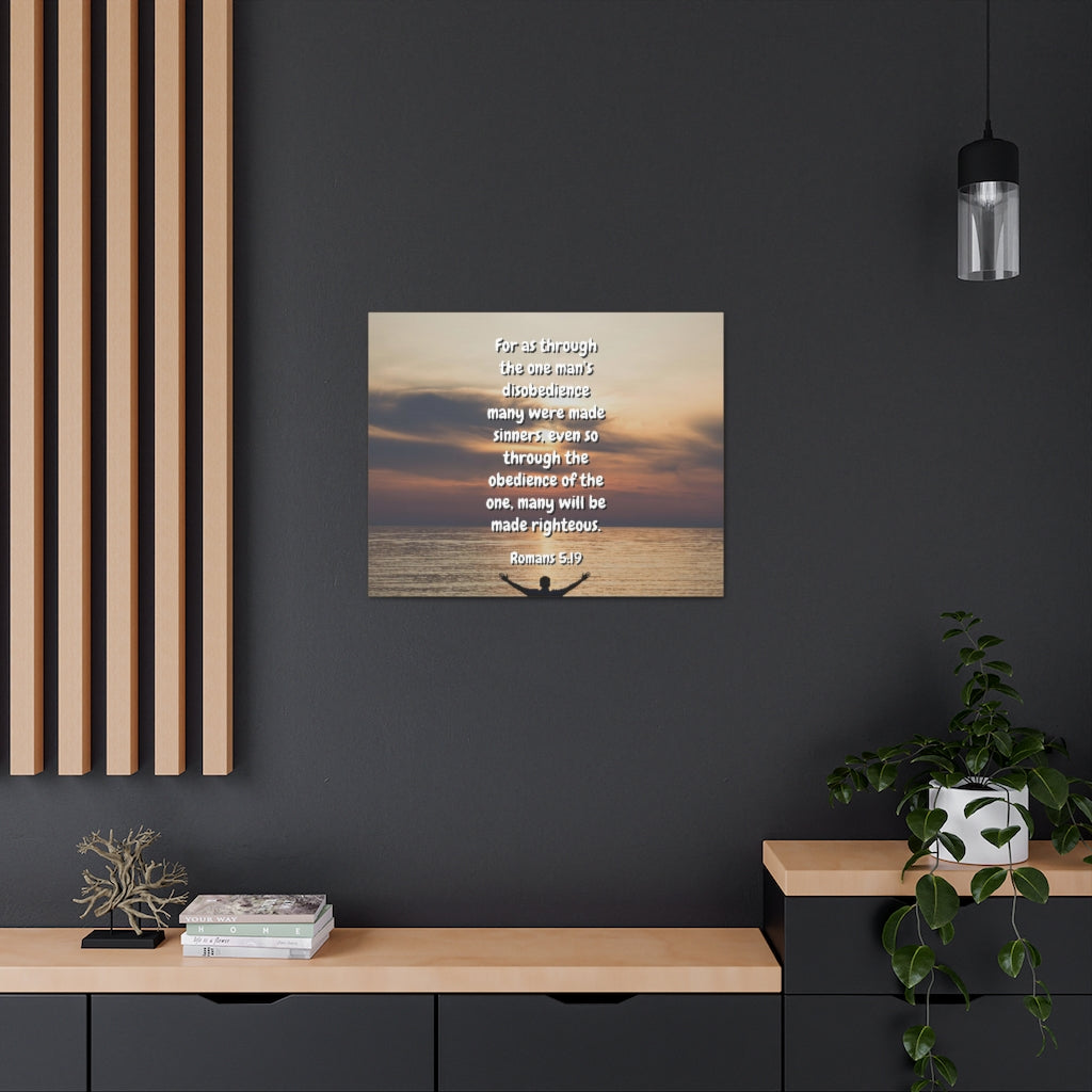Scripture Walls Made Righteous Romans 5:19 Bible Verse Canvas Christian Wall Art Ready to Hang Unframed-Express Your Love Gifts