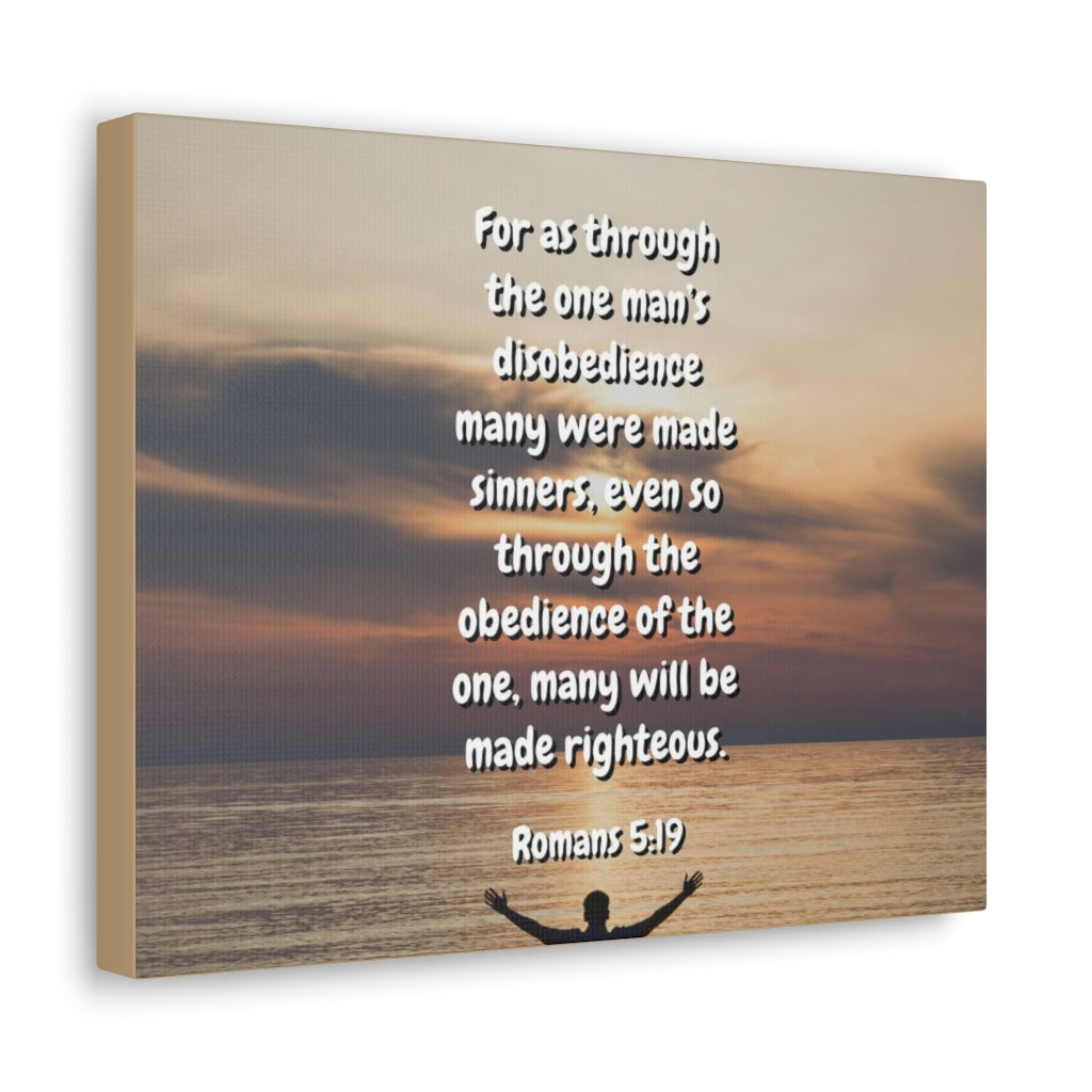 Scripture Walls Made Righteous Romans 5:19 Bible Verse Canvas Christian Wall Art Ready to Hang Unframed-Express Your Love Gifts