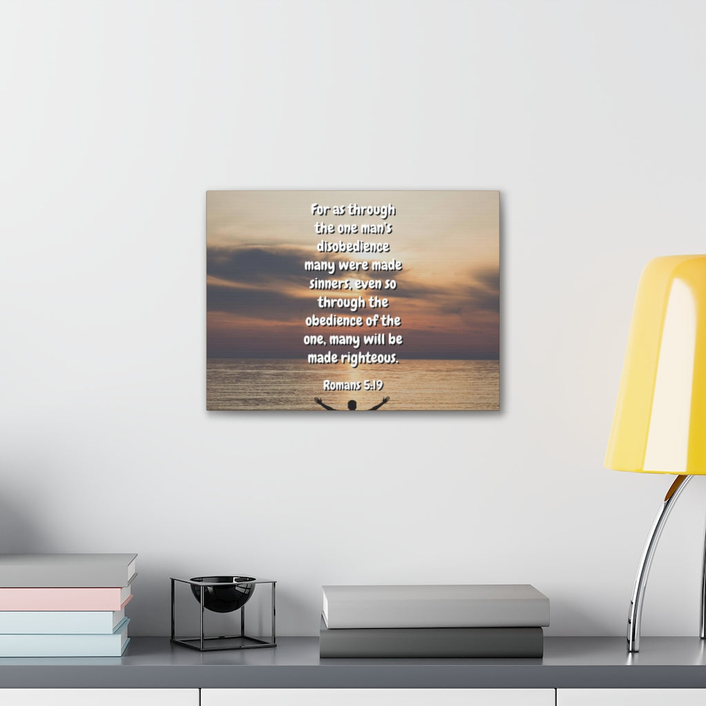 Scripture Walls Made Righteous Romans 5:19 Bible Verse Canvas Christian Wall Art Ready to Hang Unframed-Express Your Love Gifts