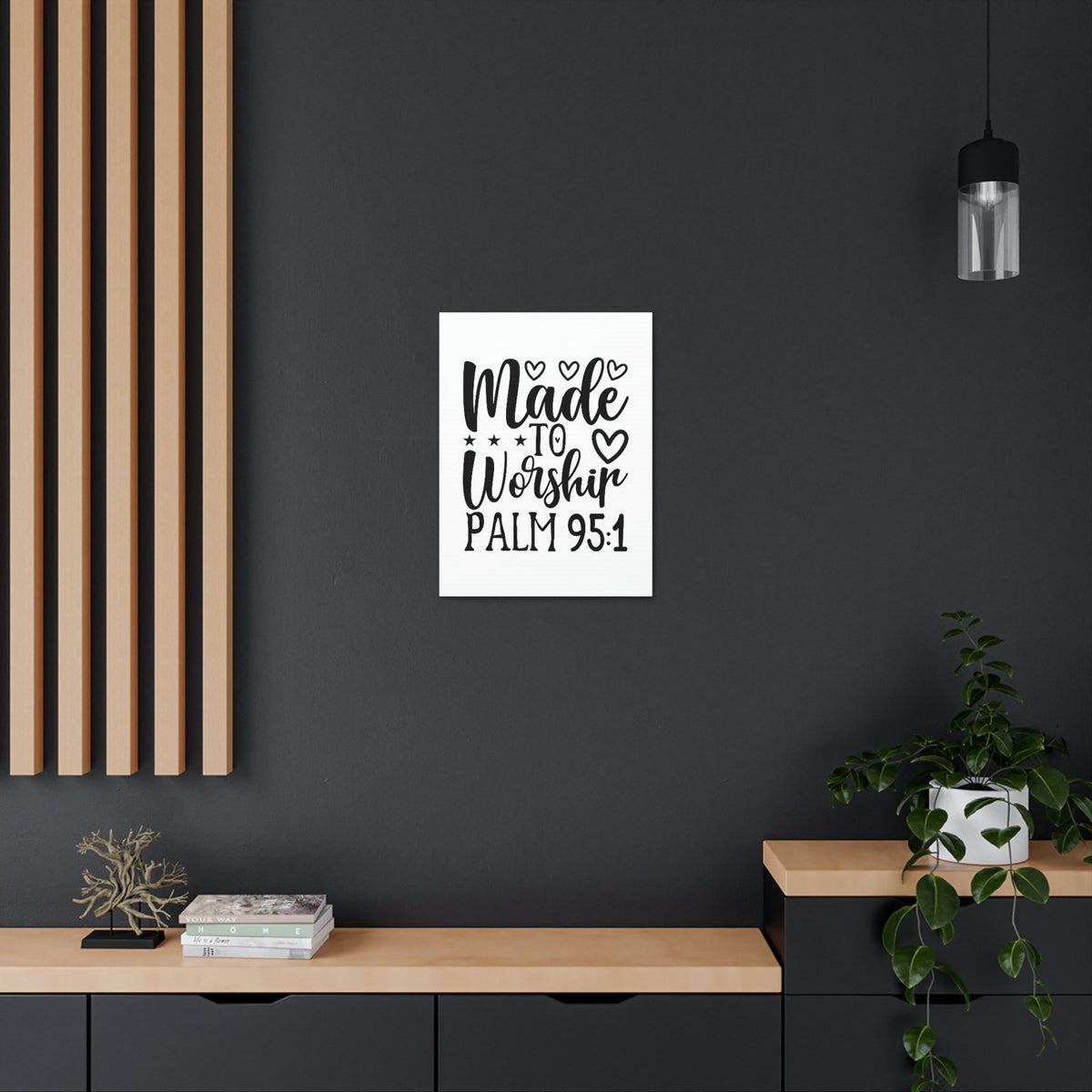 Scripture Walls Made To Worship Hearts Psalm 95:1 Bible Verse Canvas Christian Wall Art Ready to Hang Unframed-Express Your Love Gifts