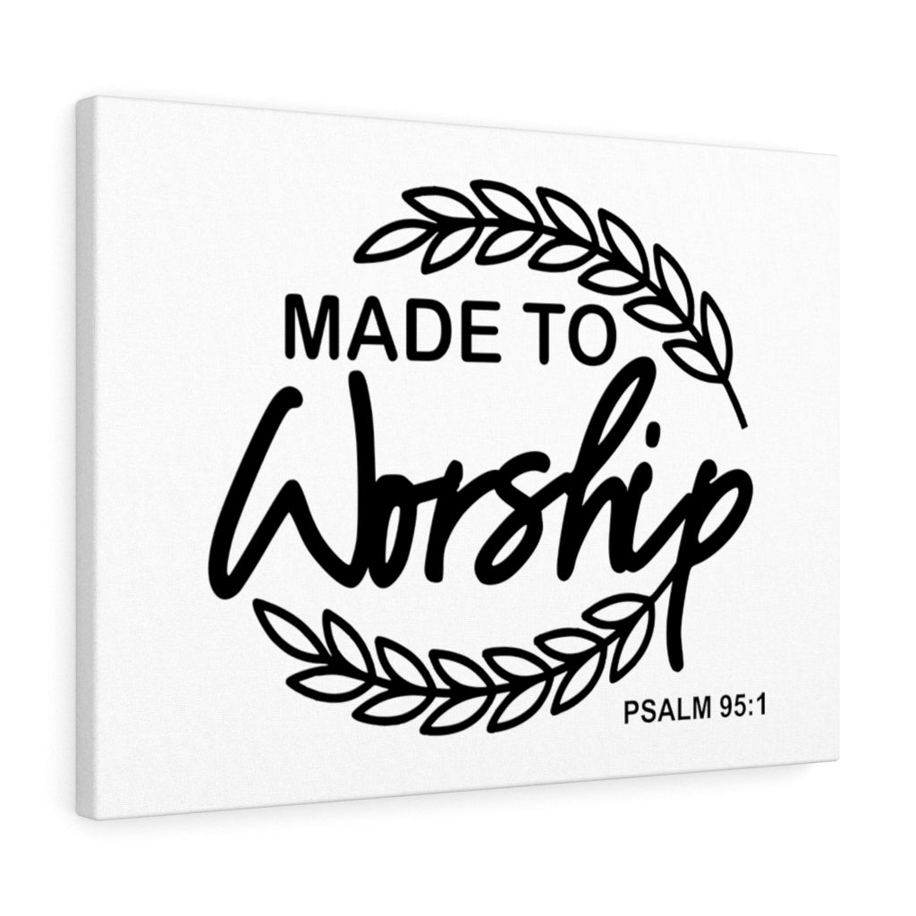 Scripture Walls Made To Worship Leaves Psalm 95:1 Bible Verse Canvas Christian Wall Art Ready to Hang Unframed-Express Your Love Gifts