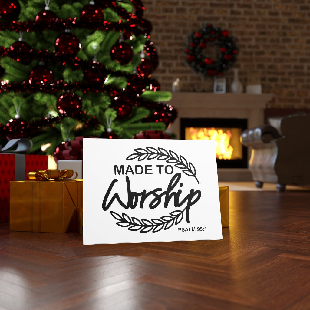 Scripture Walls Made To Worship Leaves Psalm 95:1 Bible Verse Canvas Christian Wall Art Ready to Hang Unframed-Express Your Love Gifts