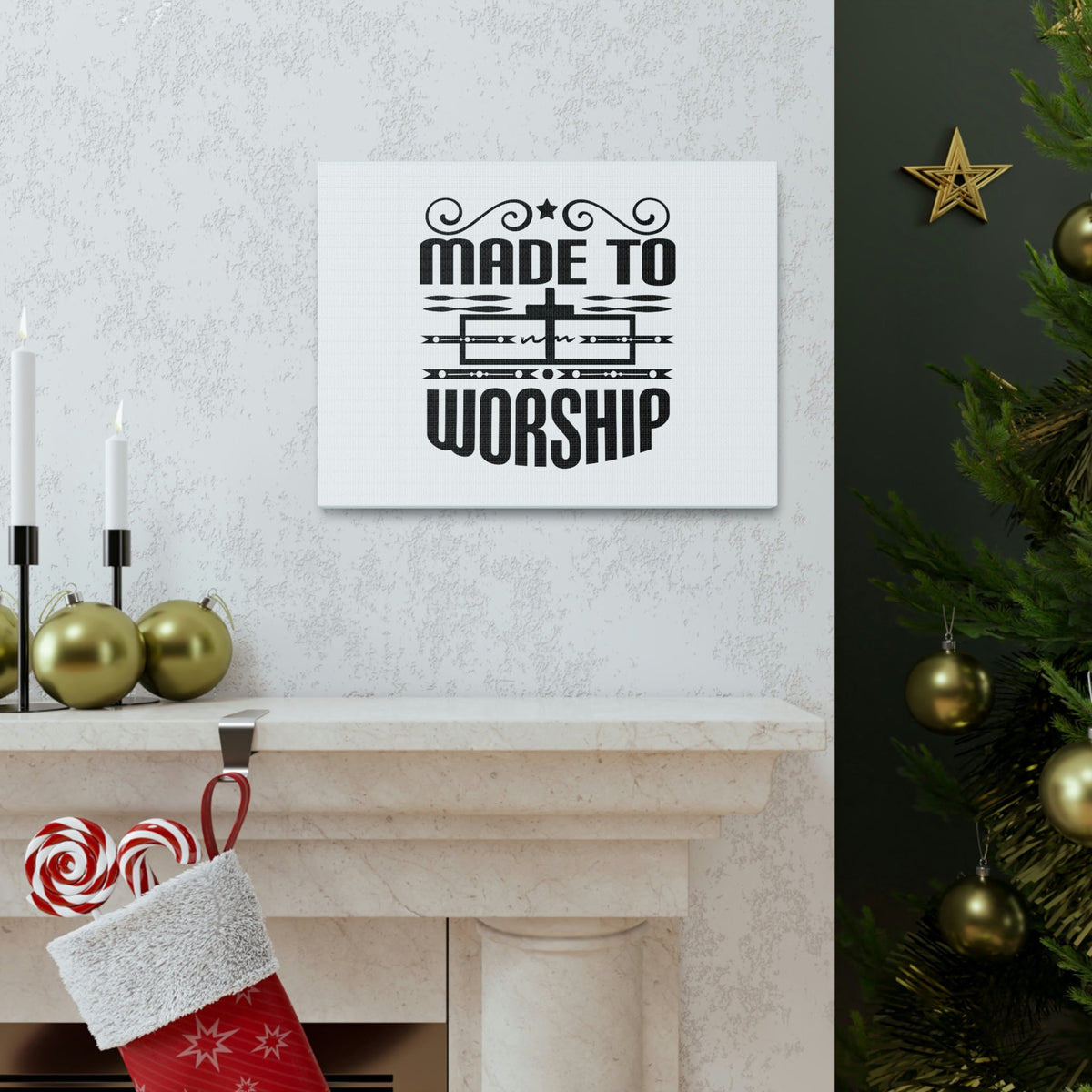Scripture Walls Made To Worship Revelation 4:11 Cross Christian Wall Art Bible Verse Print Ready to Hang Unframed-Express Your Love Gifts