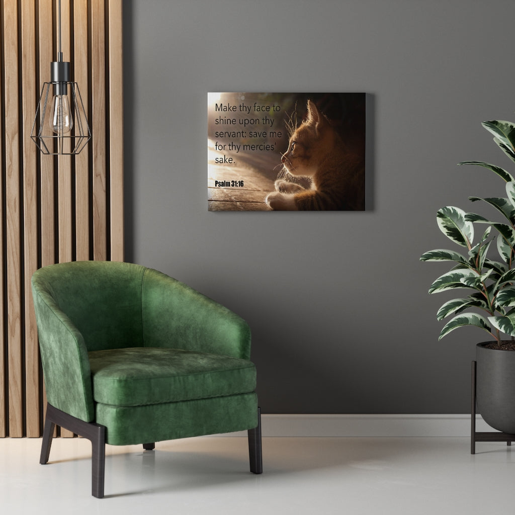 Scripture Walls Make Thy Face Psalm 31:16 Bible Verse Canvas Christian Wall Art Ready to Hang Unframed-Express Your Love Gifts