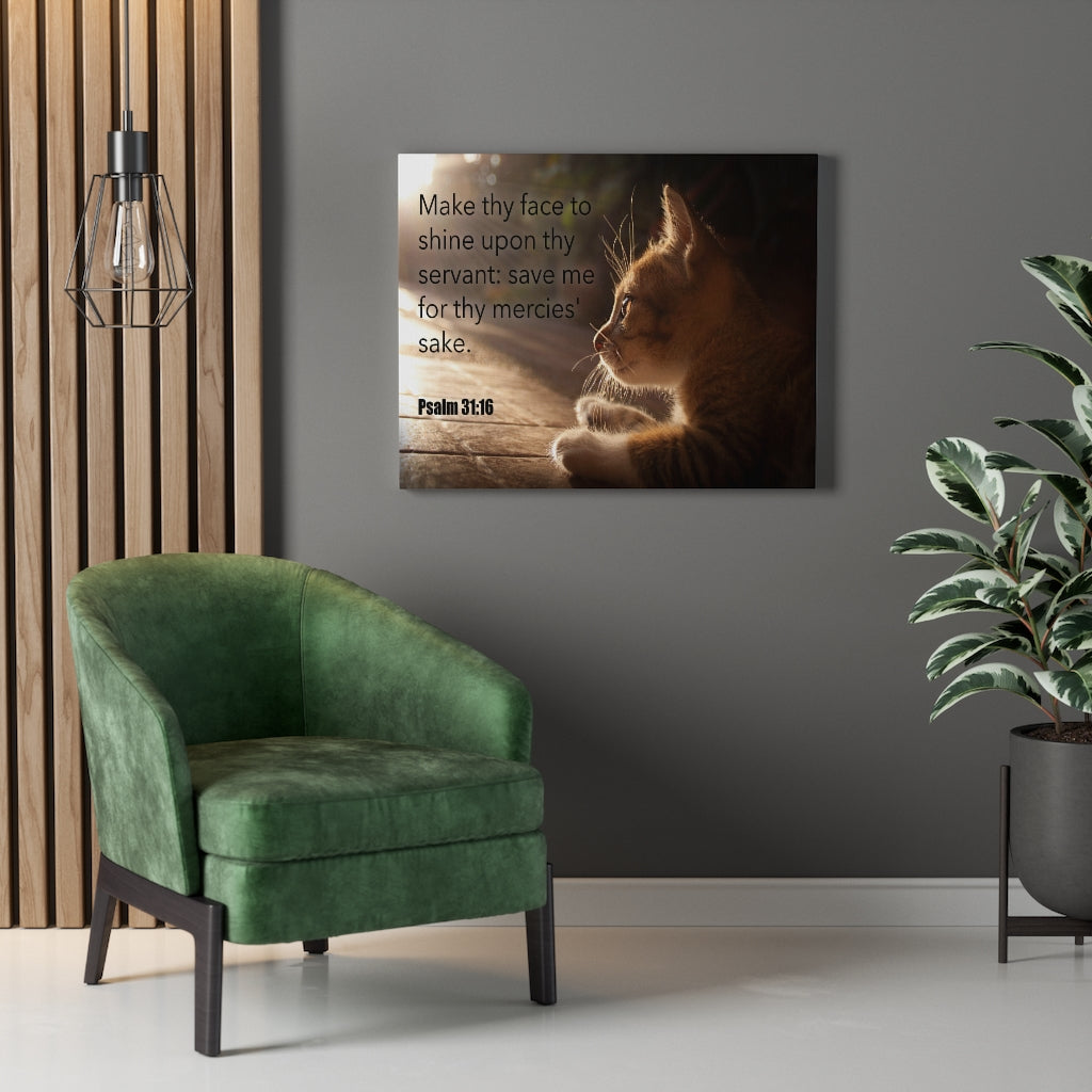 Scripture Walls Make Thy Face Psalm 31:16 Bible Verse Canvas Christian Wall Art Ready to Hang Unframed-Express Your Love Gifts