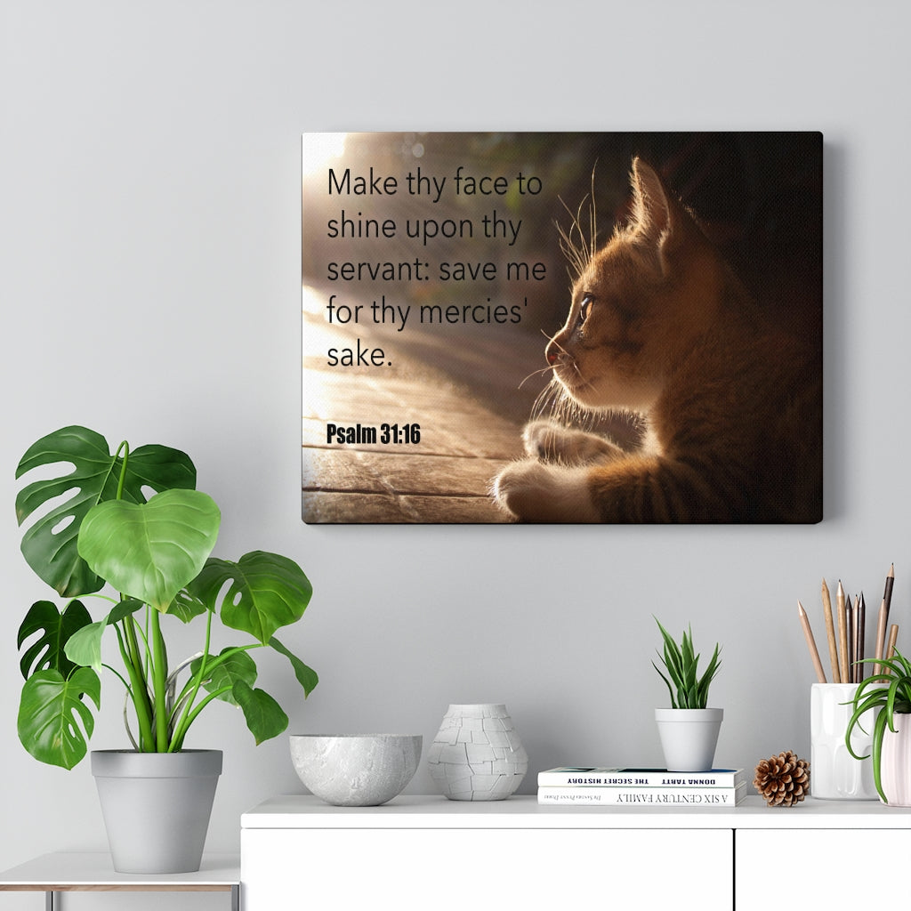 Scripture Walls Make Thy Face Psalm 31:16 Bible Verse Canvas Christian Wall Art Ready to Hang Unframed-Express Your Love Gifts