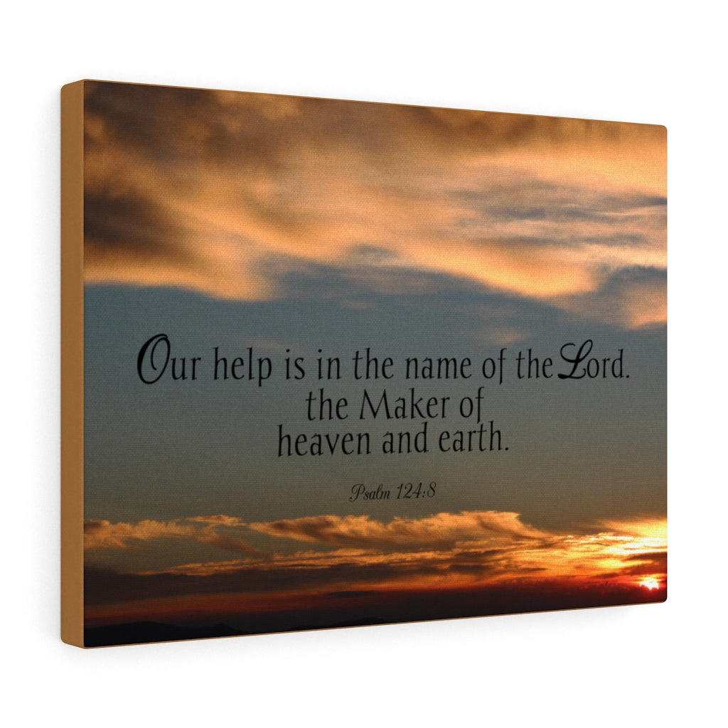 Scripture Walls Maker Heaven And Earth Psalm 124:8 Bible Verse Canvas Christian Wall Art Ready to Hang Unframed-Express Your Love Gifts