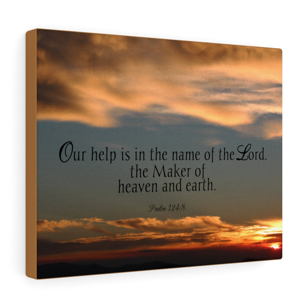 Scripture Walls Maker Heaven And Earth Psalm 124:8 Bible Verse Canvas Christian Wall Art Ready to Hang Unframed-Express Your Love Gifts