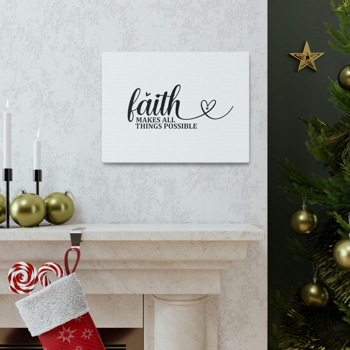 Scripture Walls Makes All Things Possible Matthew 19:26 Heart Christian Wall Art Bible Verse Print Ready to Hang Unframed-Express Your Love Gifts