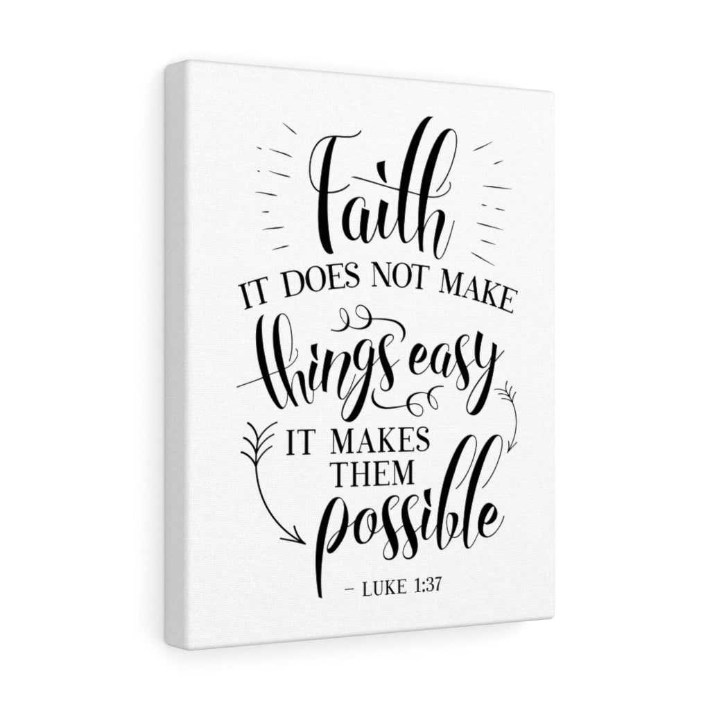 Scripture Walls Makes Them Possible Luke 1:37 Bible Verse Canvas Christian Wall Art Ready to Hang Unframed-Express Your Love Gifts