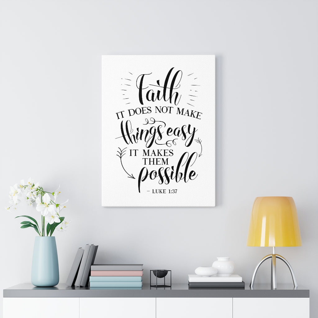 Scripture Walls Makes Them Possible Luke 1:37 Bible Verse Canvas Christian Wall Art Ready to Hang Unframed-Express Your Love Gifts