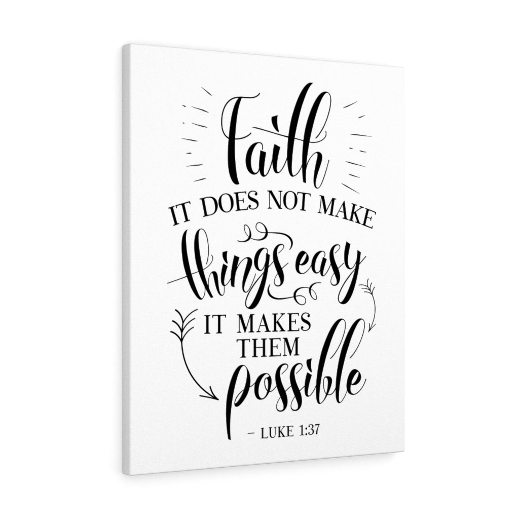 Scripture Walls Makes Them Possible Luke 1:37 Bible Verse Canvas Christian Wall Art Ready to Hang Unframed-Express Your Love Gifts