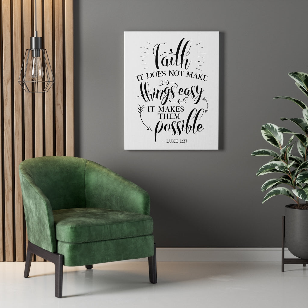 Scripture Walls Makes Them Possible Luke 1:37 Bible Verse Canvas Christian Wall Art Ready to Hang Unframed-Express Your Love Gifts