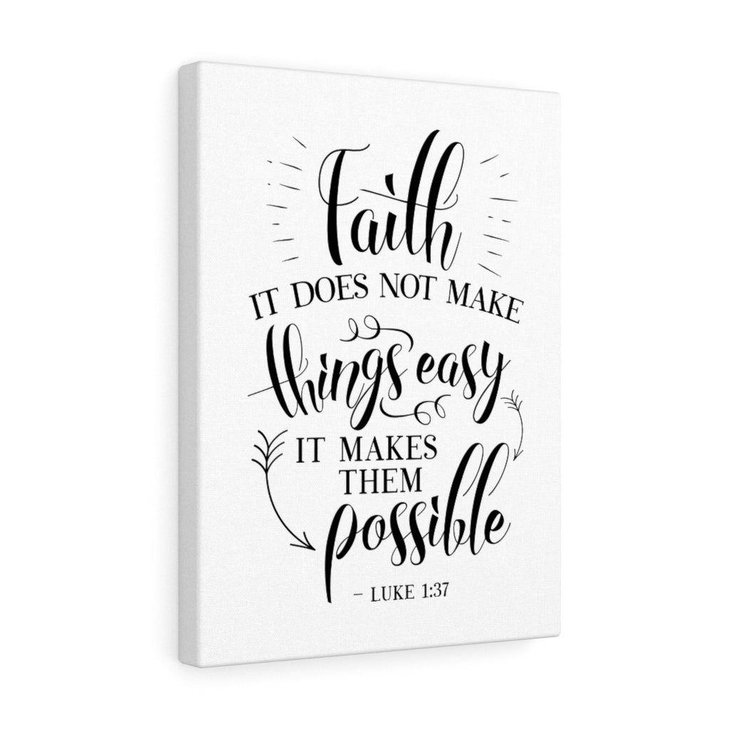 Scripture Walls Makes Them Possible Luke 1:37 Bible Verse Canvas Christian Wall Art Ready to Hang Unframed-Express Your Love Gifts