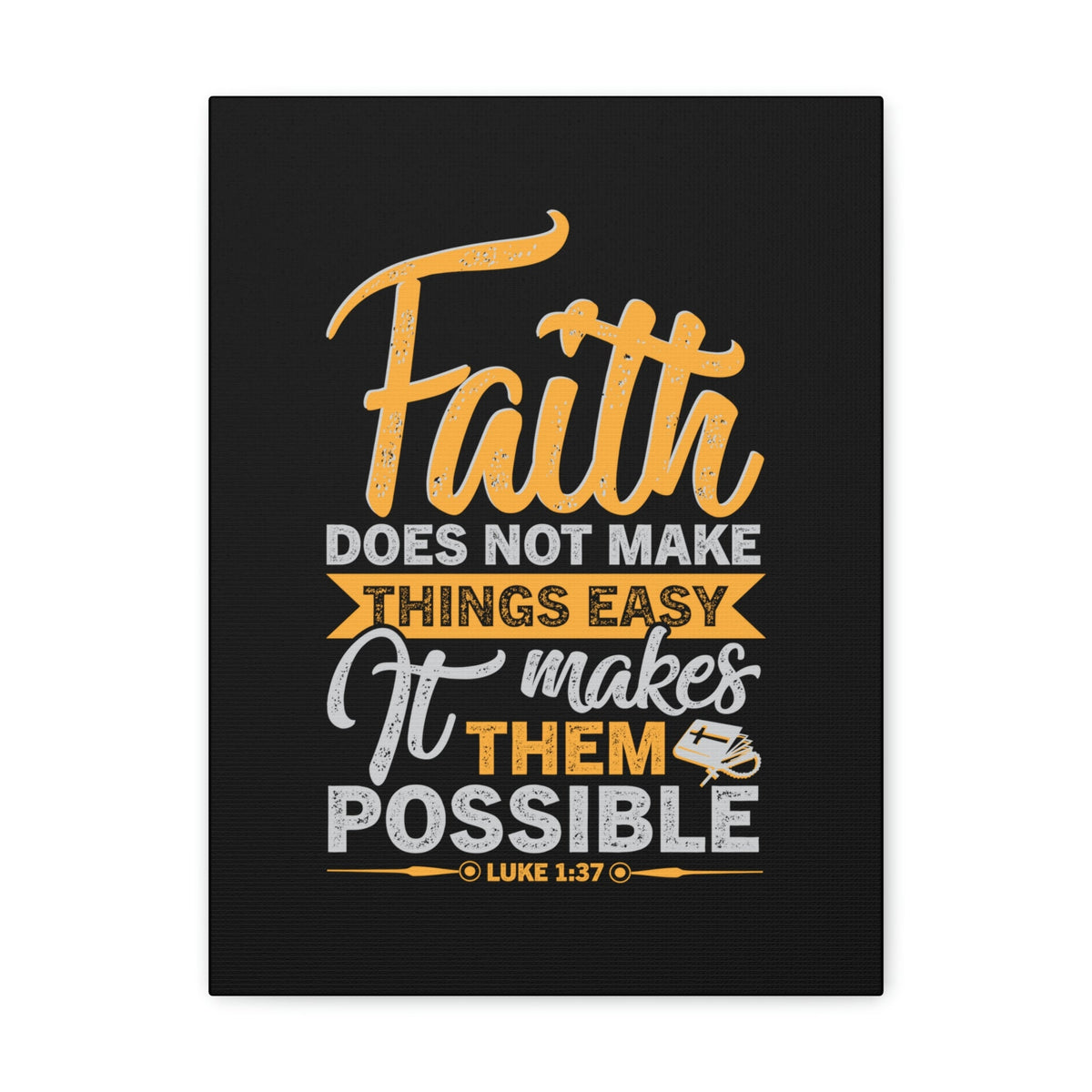 Scripture Walls Makes Them Possible Luke 1:37 Yellow Bible Verse Canvas Christian Wall Art Ready to Hang Unframed-Express Your Love Gifts