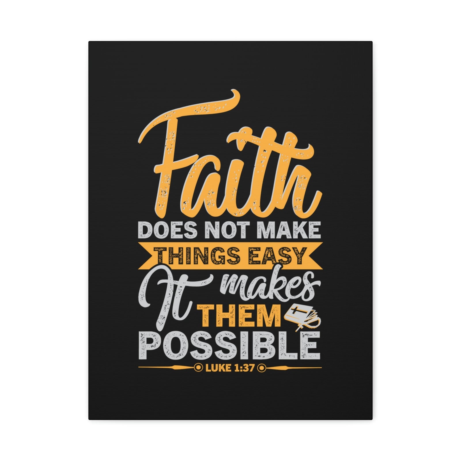 Scripture Walls Makes Them Possible Luke 1:37 Yellow Bible Verse Canvas Christian Wall Art Ready to Hang Unframed-Express Your Love Gifts