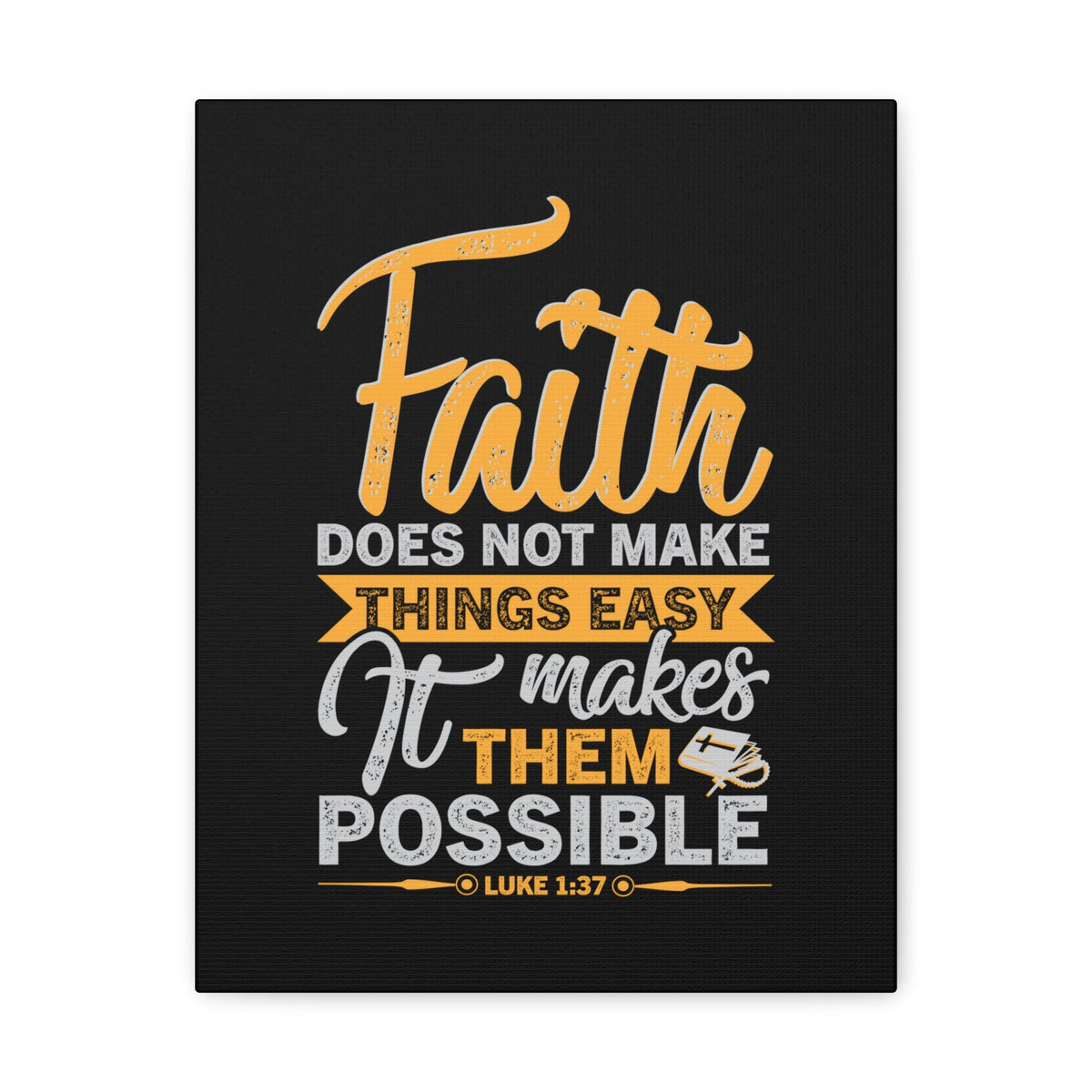 Scripture Walls Makes Them Possible Luke 1:37 Yellow Bible Verse Canvas Christian Wall Art Ready to Hang Unframed-Express Your Love Gifts