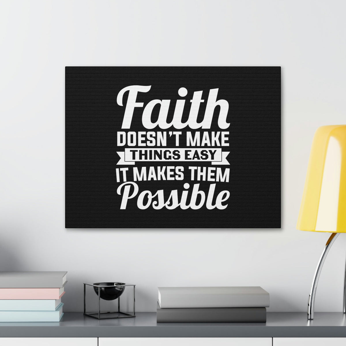 Scripture Walls Makes Them Possible Mark 9:23 White Banner Christian Wall Art Bible Verse Print Ready to Hang Unframed-Express Your Love Gifts