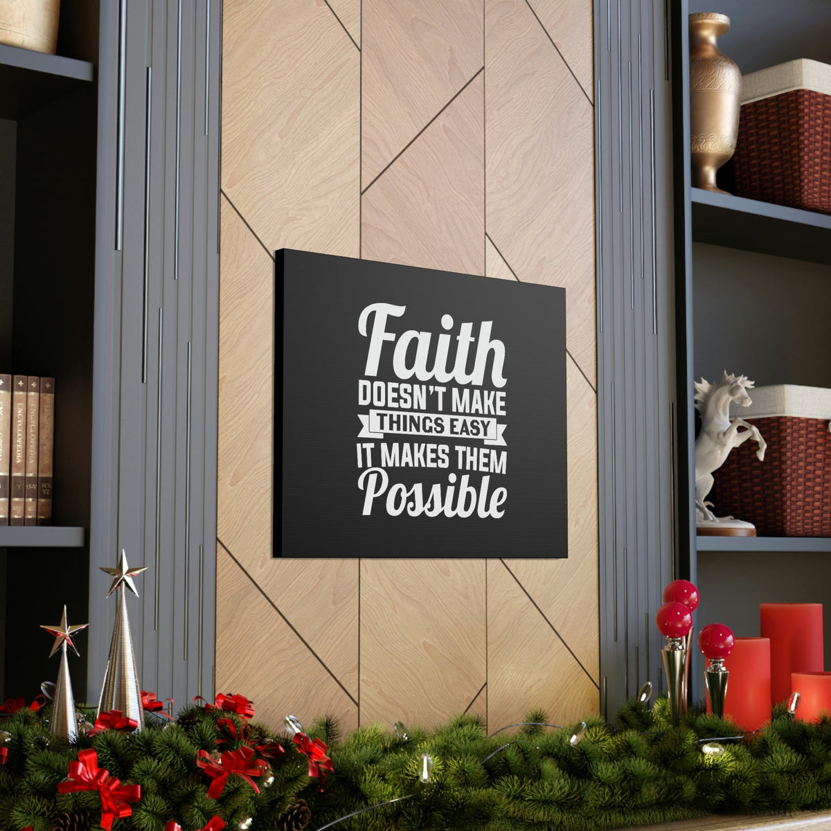 Scripture Walls Makes Them Possible Mark 9:23 White Banner Christian Wall Art Bible Verse Print Ready to Hang Unframed-Express Your Love Gifts