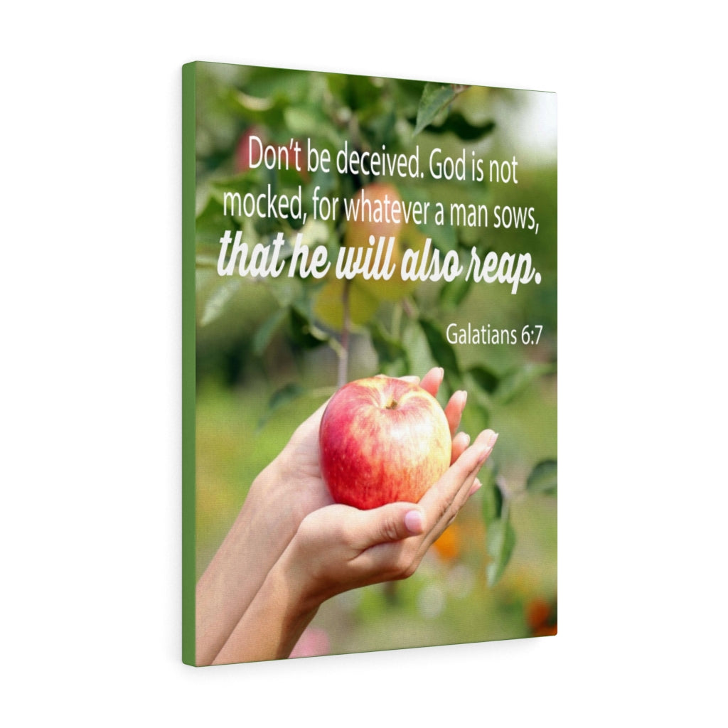 Scripture Walls Man Reaps What He Sows Galatians 6:7 Bible Verse Canvas Christian Wall Art Ready to Hang Unframed-Express Your Love Gifts
