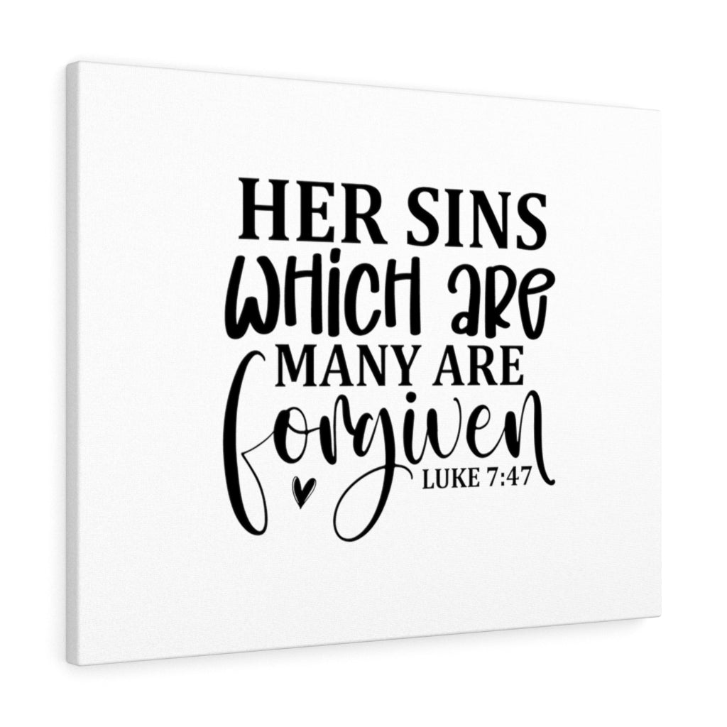 Scripture Walls Many Are Forgiven Luke 7:47 Bible Verse Canvas Christian Wall Art Ready to Hang Unframed-Express Your Love Gifts