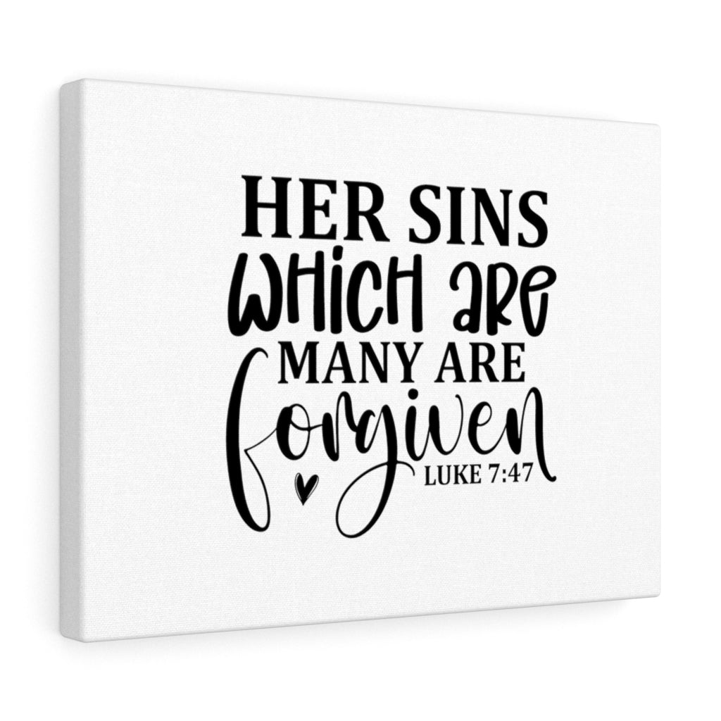 Scripture Walls Many Are Forgiven Luke 7:47 Bible Verse Canvas Christian Wall Art Ready to Hang Unframed-Express Your Love Gifts