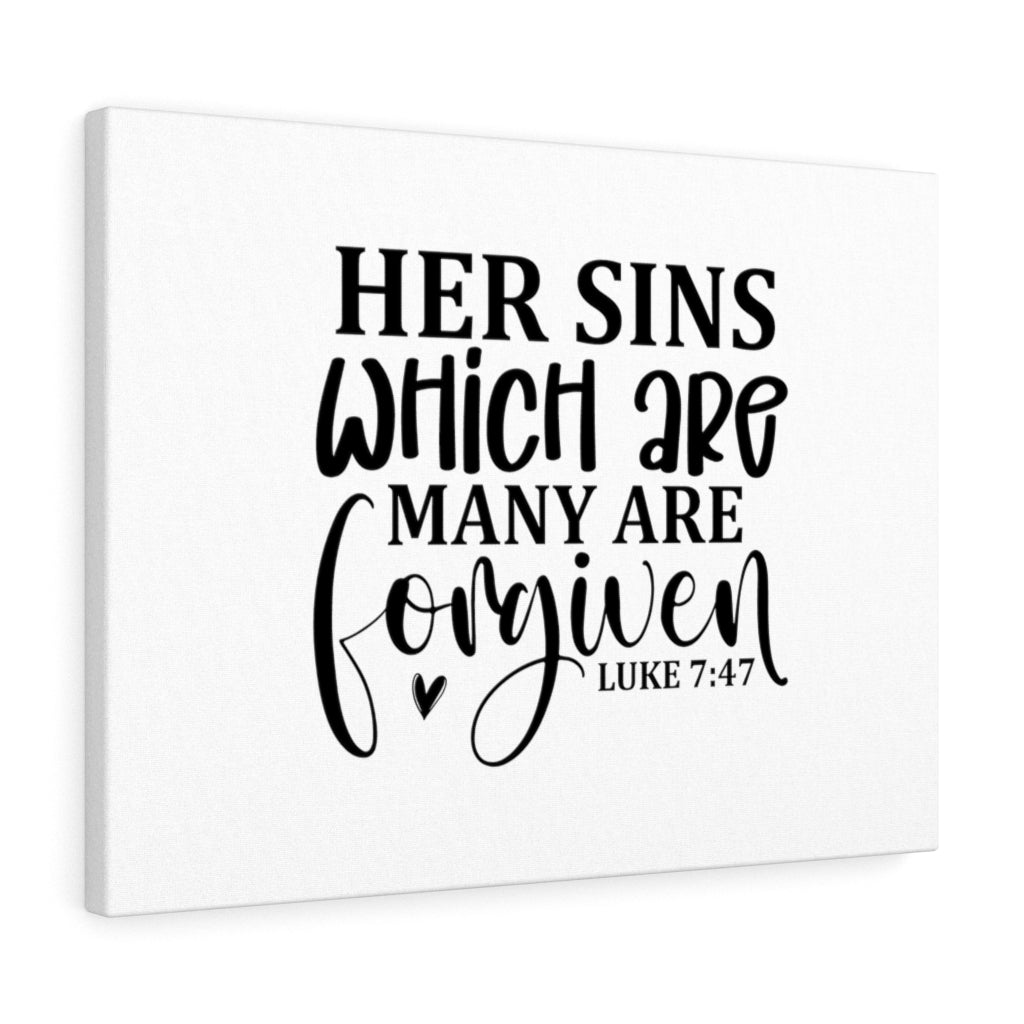 Scripture Walls Many Are Forgiven Luke 7:47 Bible Verse Canvas Christian Wall Art Ready to Hang Unframed-Express Your Love Gifts