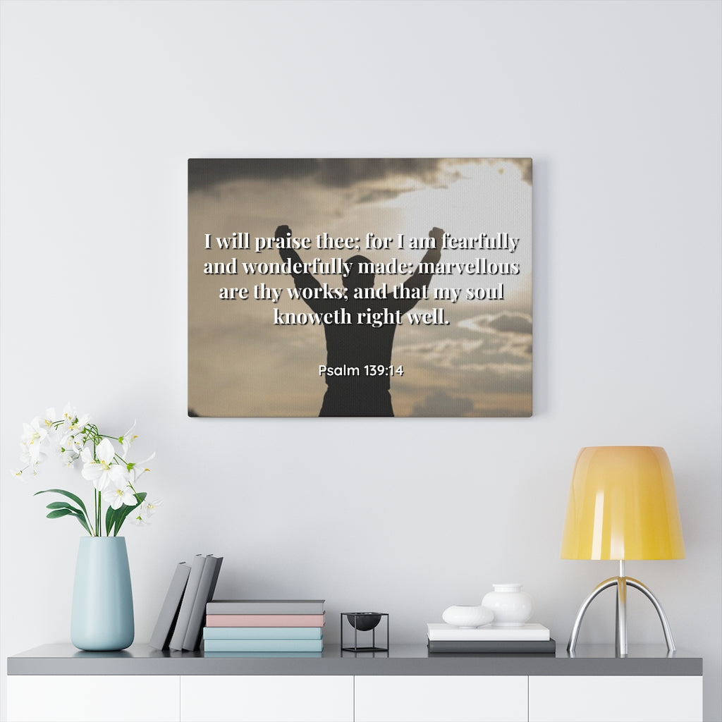 Scripture Walls Marvellous Psalms 139:14 Bible Verse Canvas Christian Wall Art Ready to Hang Unframed-Express Your Love Gifts