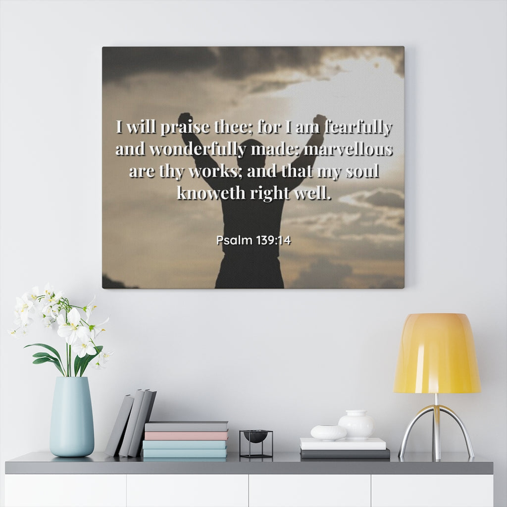Scripture Walls Marvellous Psalms 139:14 Bible Verse Canvas Christian Wall Art Ready to Hang Unframed-Express Your Love Gifts