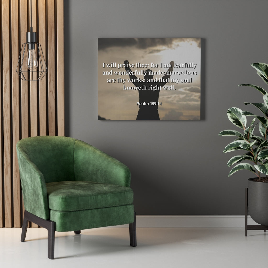 Scripture Walls Marvellous Psalms 139:14 Bible Verse Canvas Christian Wall Art Ready to Hang Unframed-Express Your Love Gifts