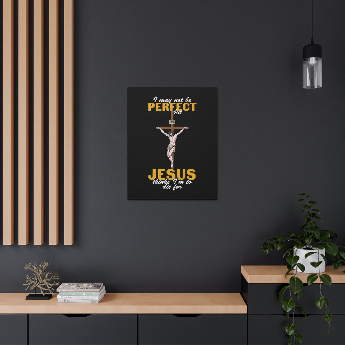 Scripture Walls May Not Be Perfect Romans 10:9 Christian Wall Art Bible Verse Print Ready to Hang Unframed-Express Your Love Gifts
