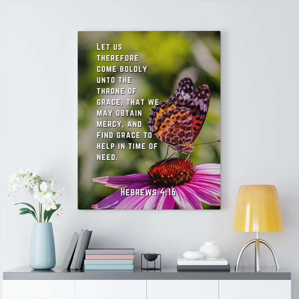 Scripture Walls May Obtain Mercy Hebrews 4:16 Bible Verse Canvas Christian Wall Art Ready to Hang Unframed-Express Your Love Gifts