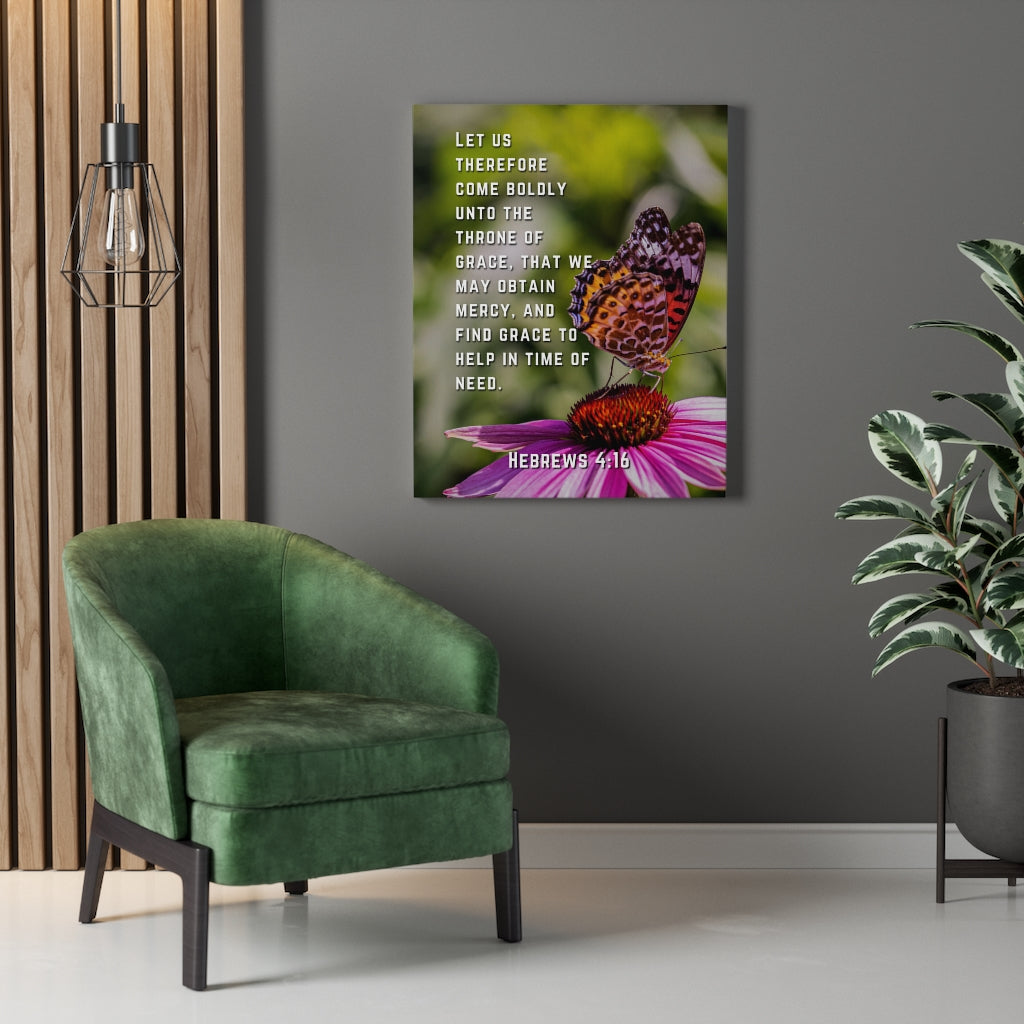 Scripture Walls May Obtain Mercy Hebrews 4:16 Bible Verse Canvas Christian Wall Art Ready to Hang Unframed-Express Your Love Gifts
