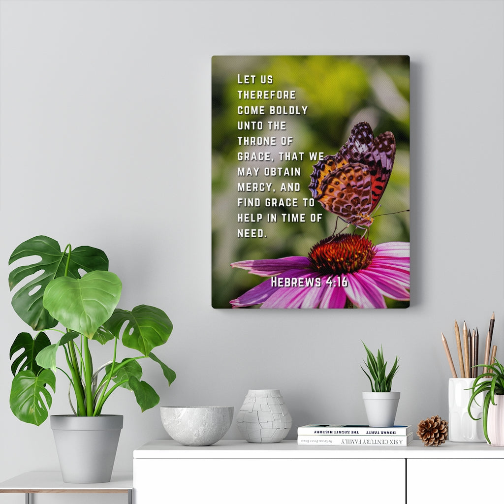 Scripture Walls May Obtain Mercy Hebrews 4:16 Bible Verse Canvas Christian Wall Art Ready to Hang Unframed-Express Your Love Gifts