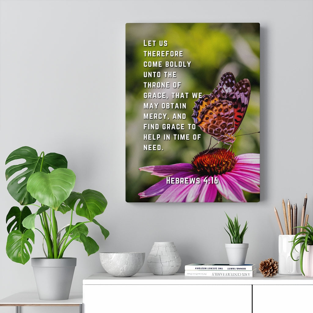 Scripture Walls May Obtain Mercy Hebrews 4:16 Bible Verse Canvas Christian Wall Art Ready to Hang Unframed-Express Your Love Gifts
