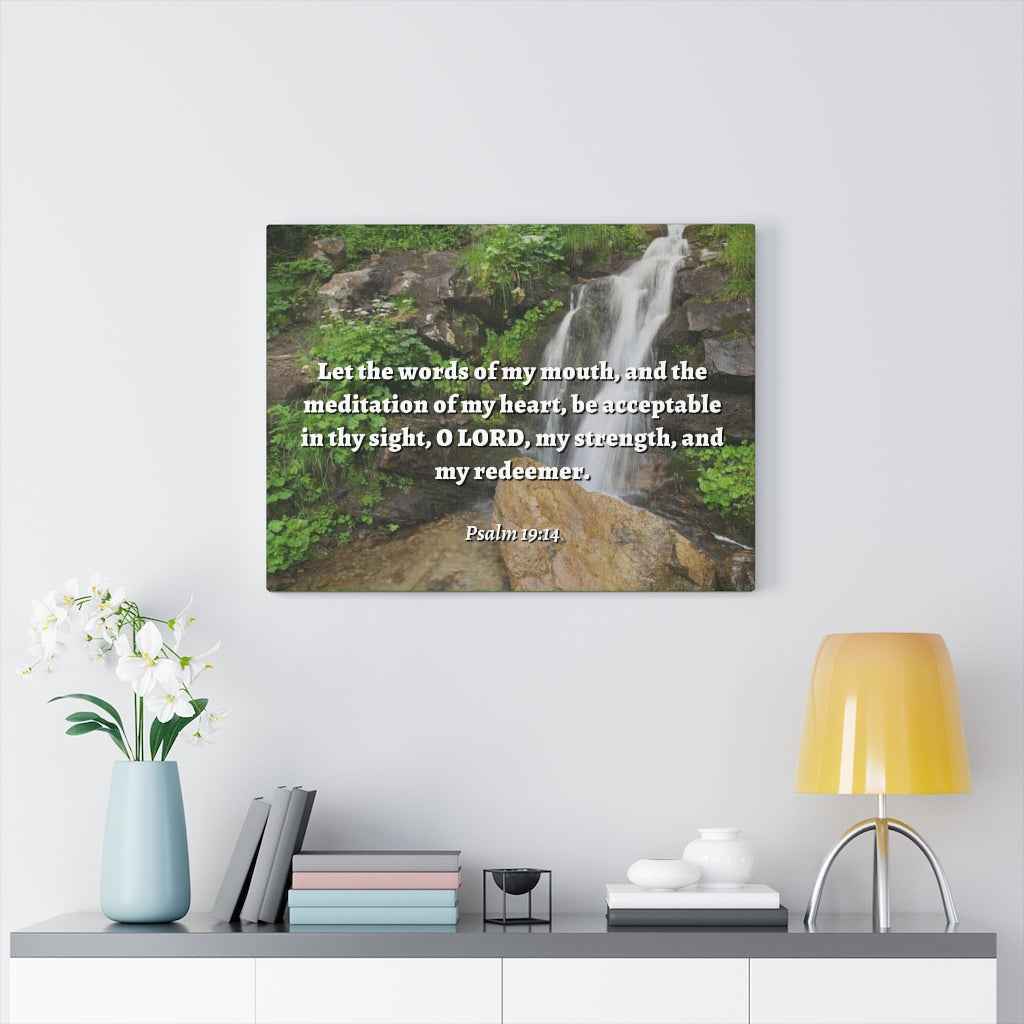 Scripture Walls Meditation Of My Heart Psalm 19:14 Bible Verse Canvas Christian Wall Art Ready to Hang Unframed-Express Your Love Gifts